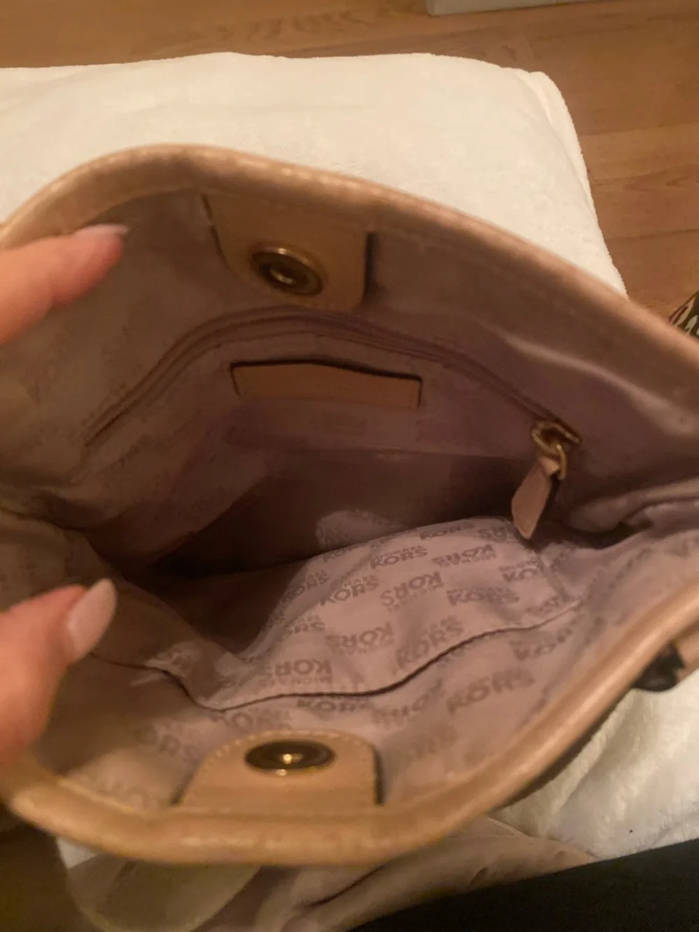 Michael Kors Brown and Beige Signature Messenger Bag